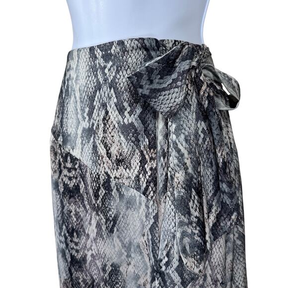 Krisa Snake Print Asymmetrical Wrap Skirt Women's Small Professional Timeless - Picture 5 of 12